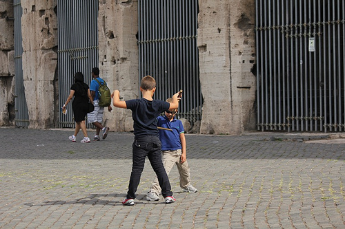 Gladiatori che combattono
