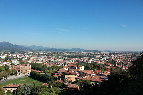 Rocca: vista di Bergamo bassa