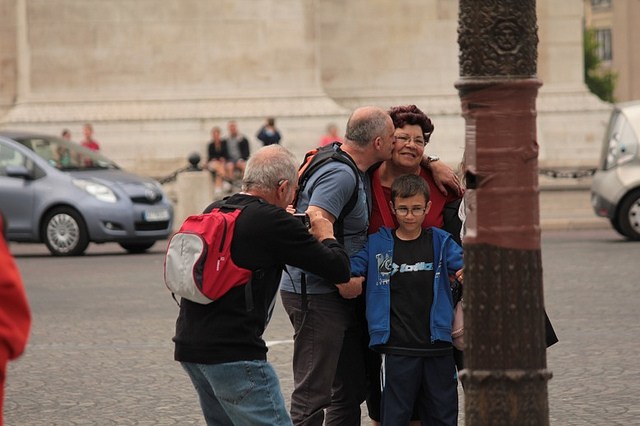 foto ricordo all' Arco di Trionfo