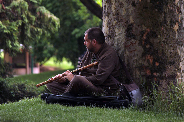 musicista al jardin du Trocadero
