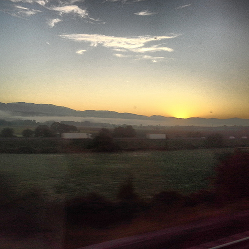 l'alba dal treno