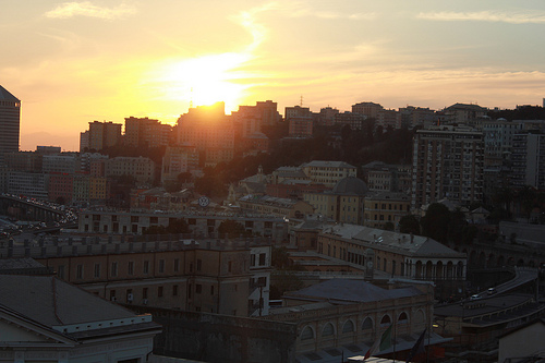 Tramonto su Genova