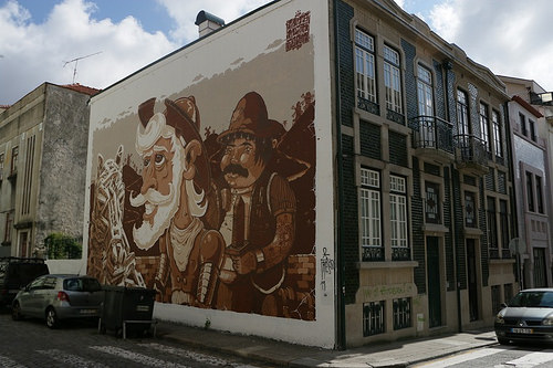 Street Art a Oporto: Don Chisciotte