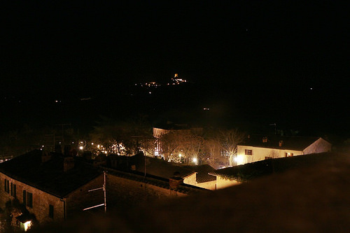 Bagno Vignoni: la vista dalla terrazza dell'hotel
